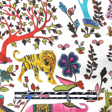 Italian designer deadstock 'folk lore' silk/viscose voile 1.5 yd