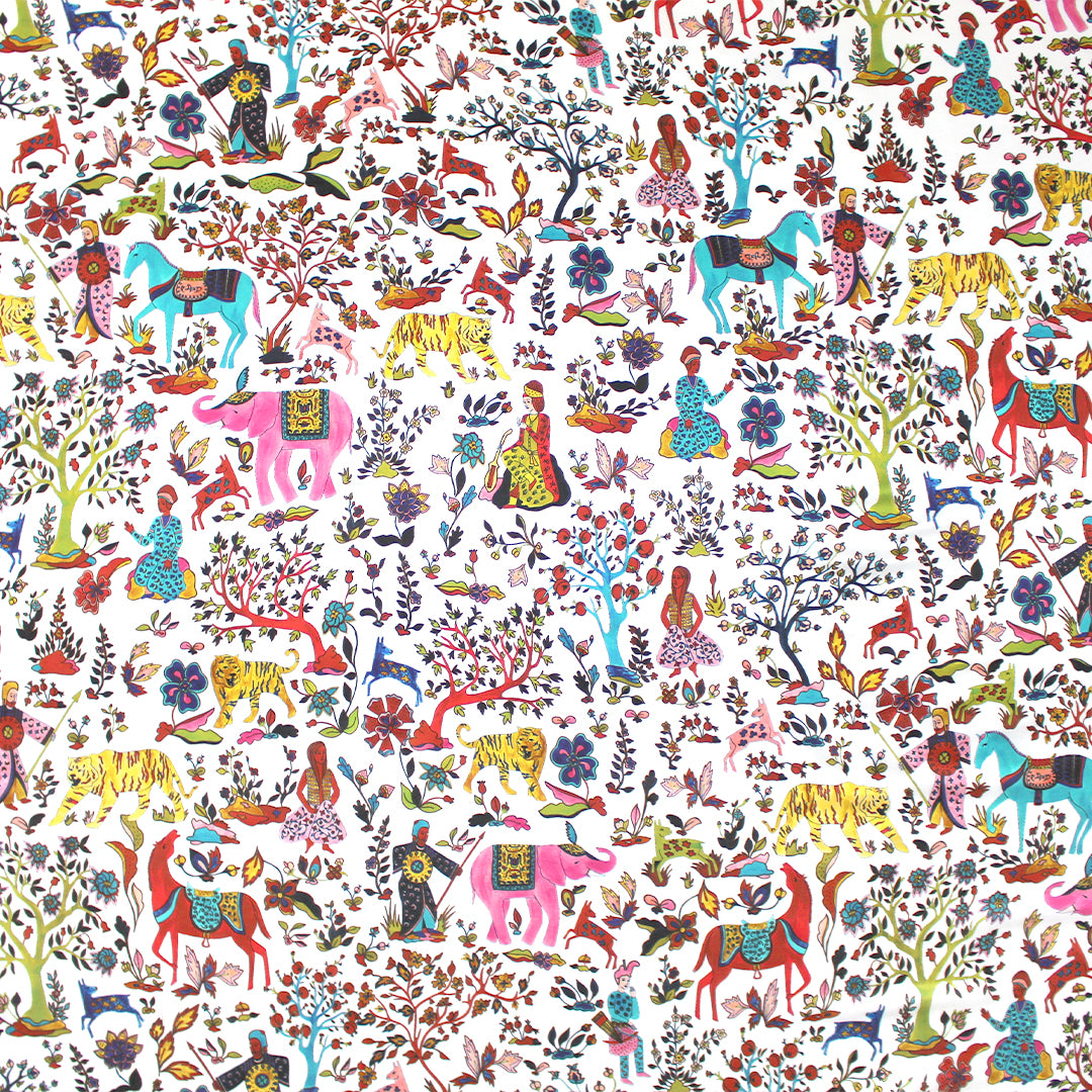 Italian designer deadstock 'folk lore' silk/viscose voile 1.5 yd