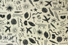 flora/fauna drapey viscose Oeko-Tex woven - black/cream 1 yard