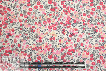 Liberty-esque cotton lawn - pink/gray stylized floral 1.5 yds