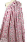 Liberty-esque cotton lawn - pink/gray stylized floral .5 yds