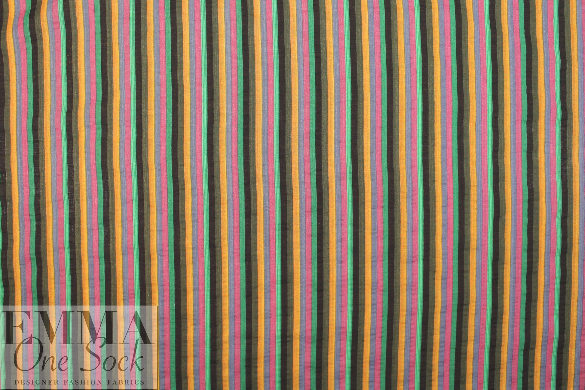 multicolor stripe cotton/rayon voile woven 1.625 yd