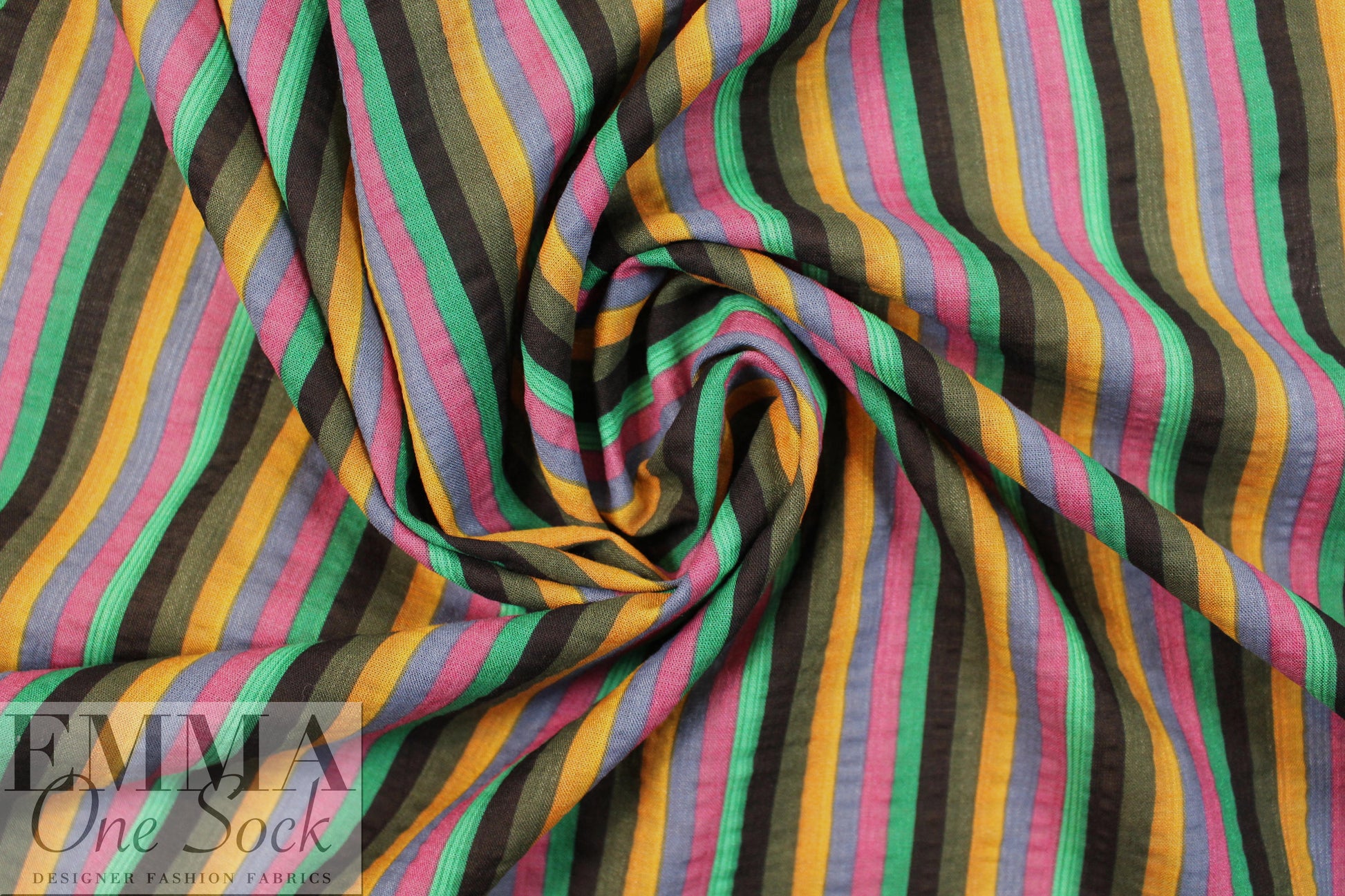 multicolor stripe cotton/rayon voile woven