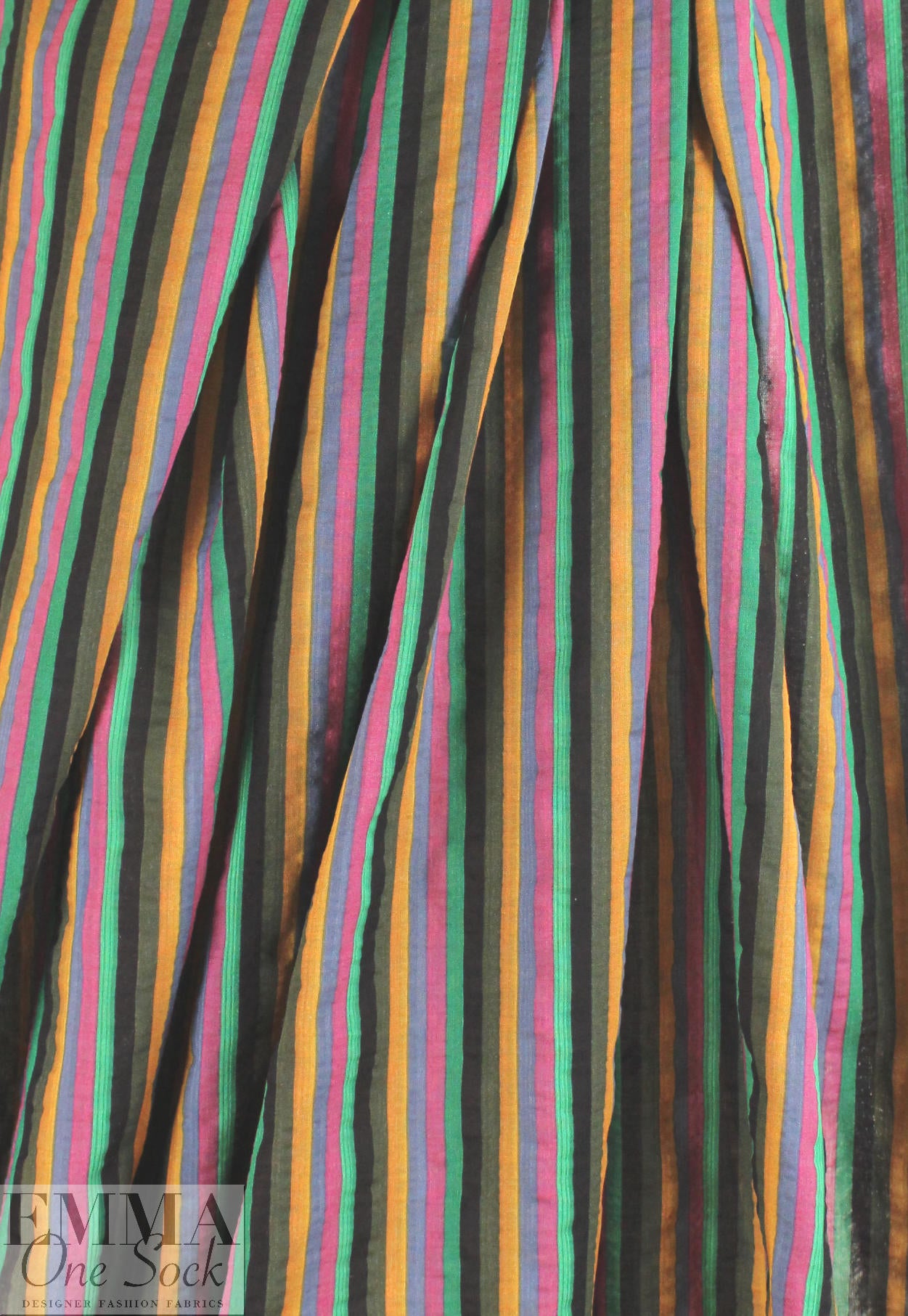multicolor stripe cotton/rayon voile woven 1.625 yd