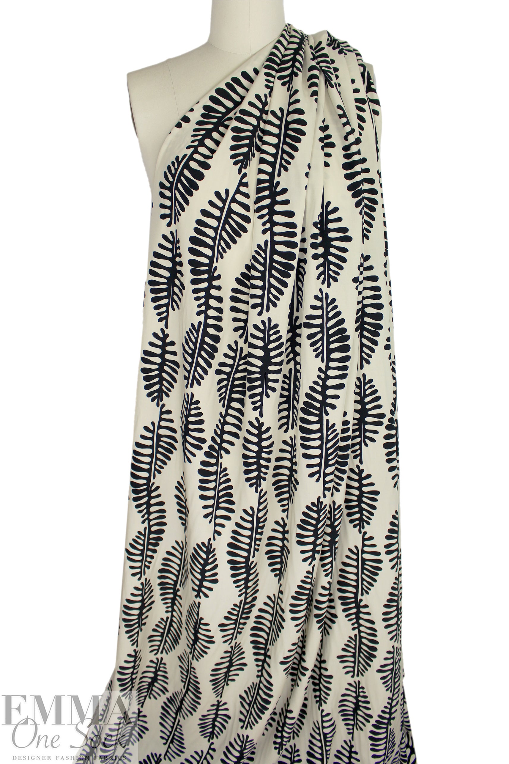 'Matisse' cut-outs Oeko-Tex cert. viscose woven - black/ivory 1 yard