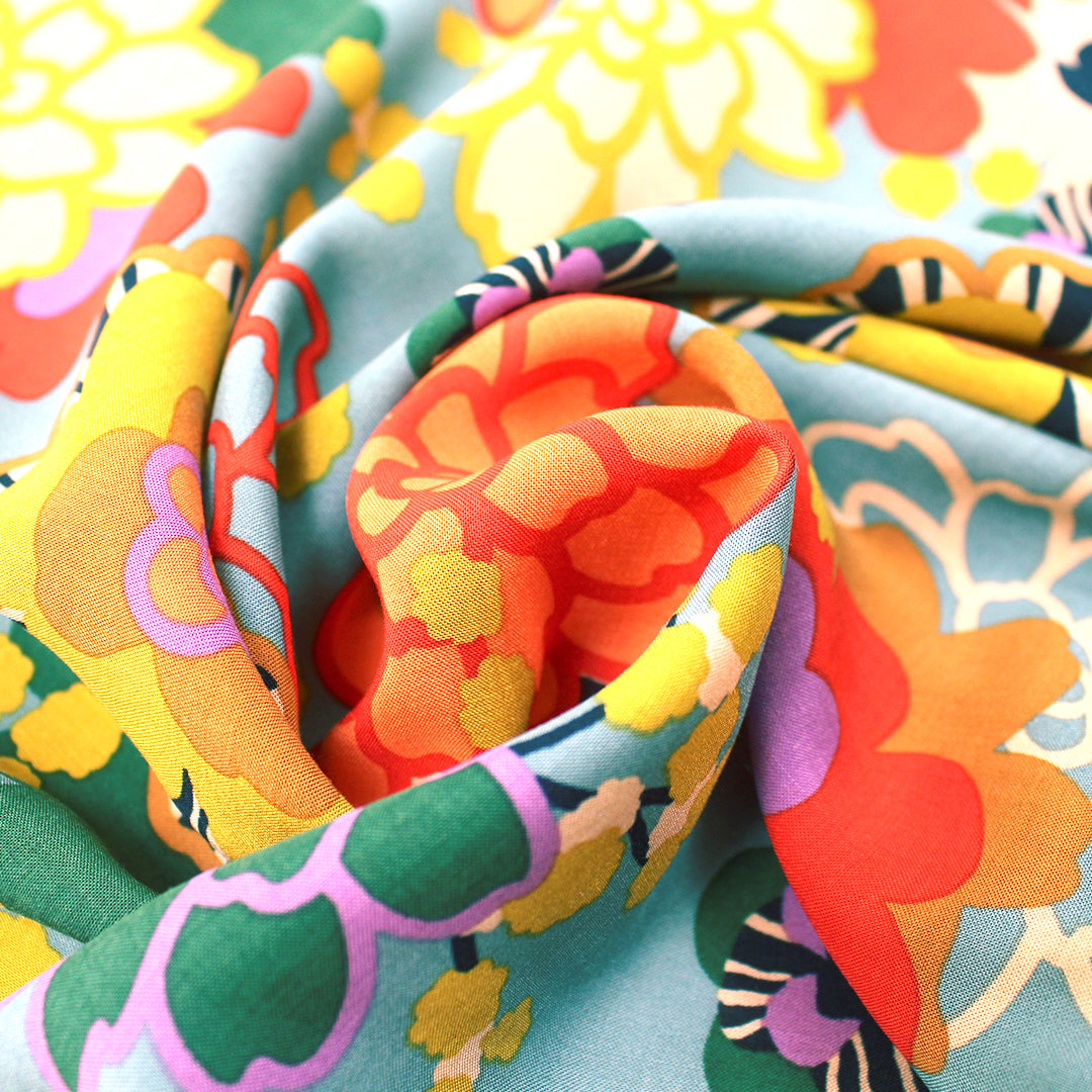 'nostalgic floral' viscose voile woven - Oeko-Tex Cert. 2.125 yds