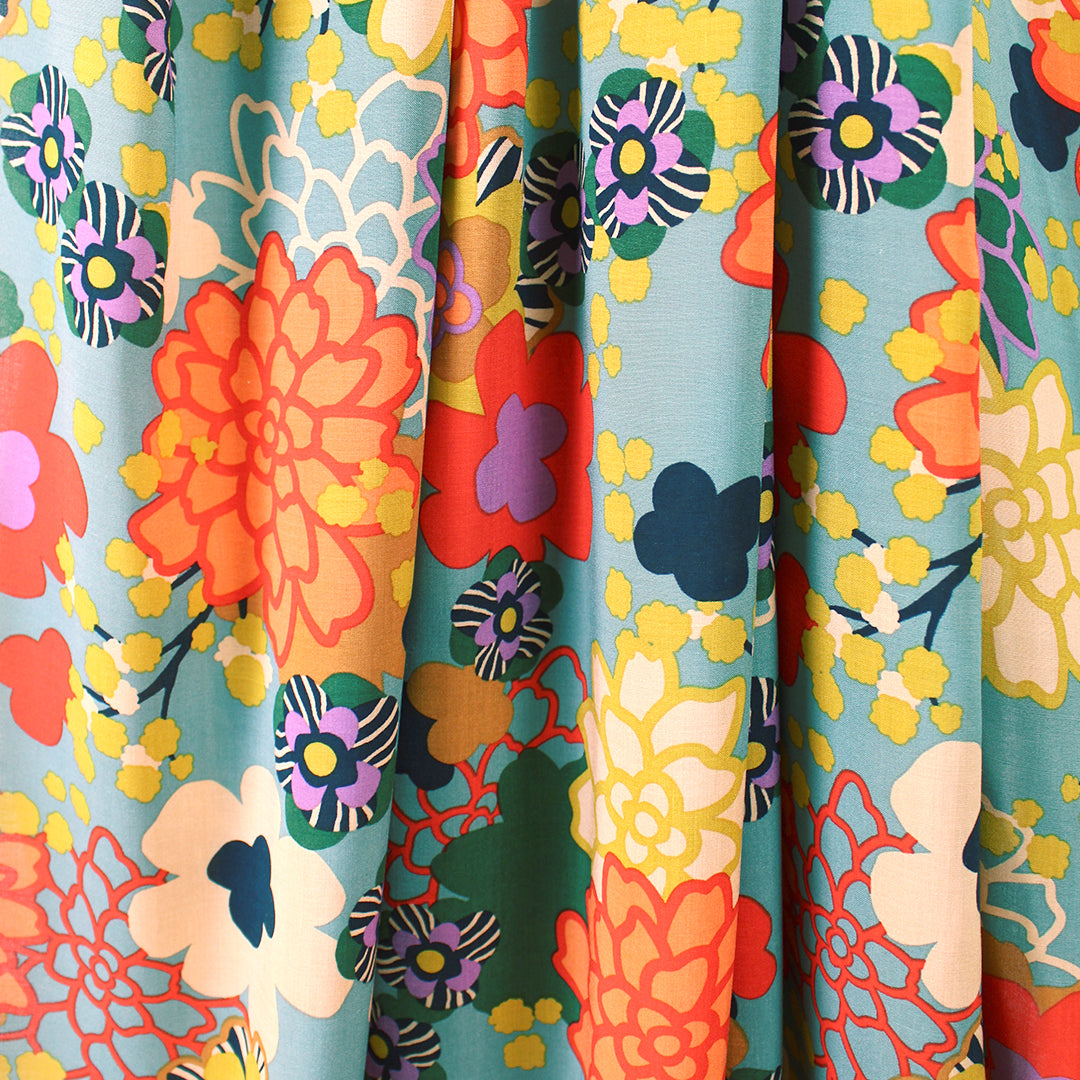 'nostalgic floral' viscose voile woven - Oeko-Tex Cert. 1.625 yd