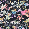'rain garden' printed rayon poplin - jet black 1.5 yds