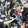 'rain garden' printed rayon poplin - jet black 1.5 yds