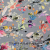 'rain garden' printed rayon poplin - cool gray 1 yard