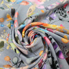 'rain garden' printed rayon poplin - cool gray 1.25 yd