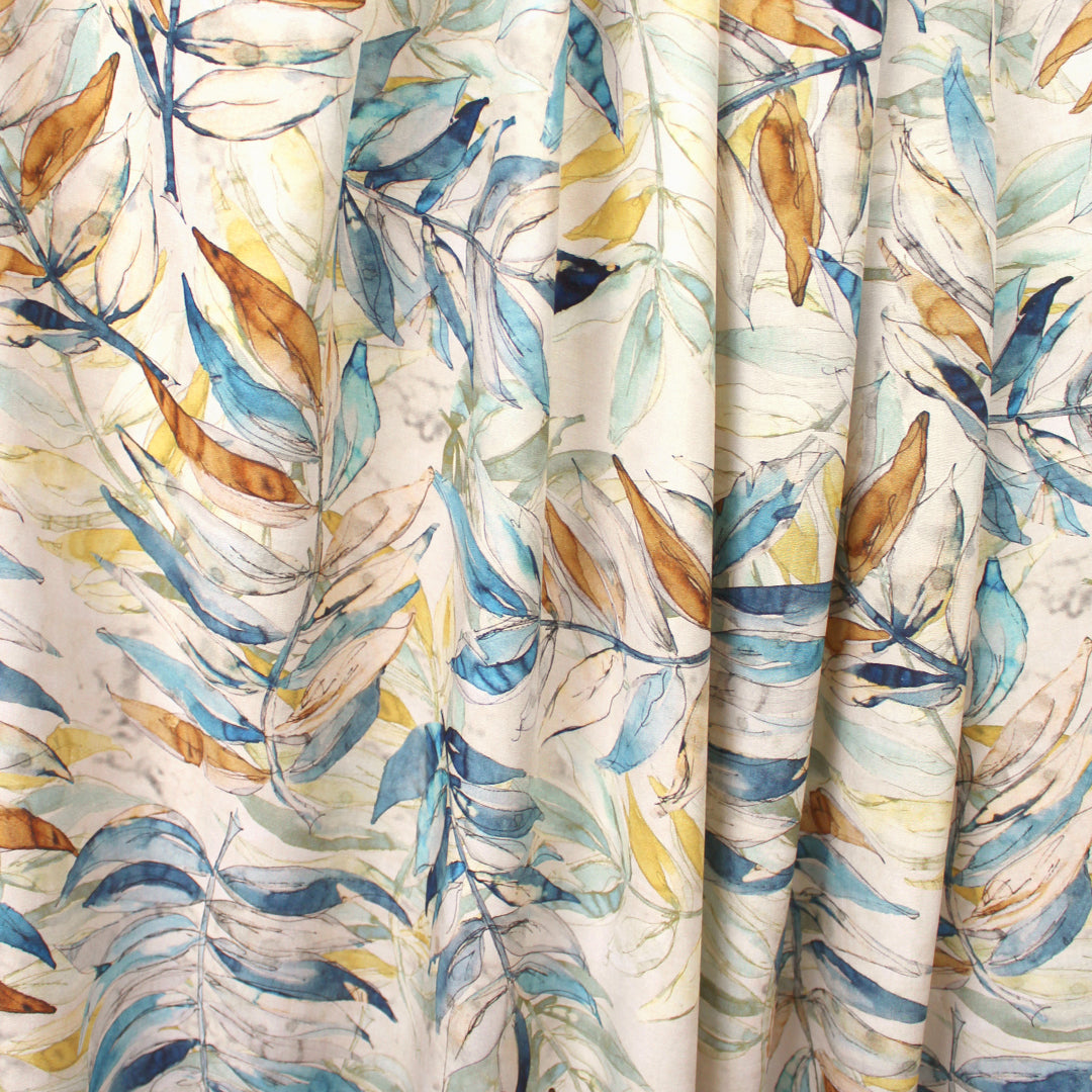 'watercolor floral' printed viscose poplin 1.75 yds