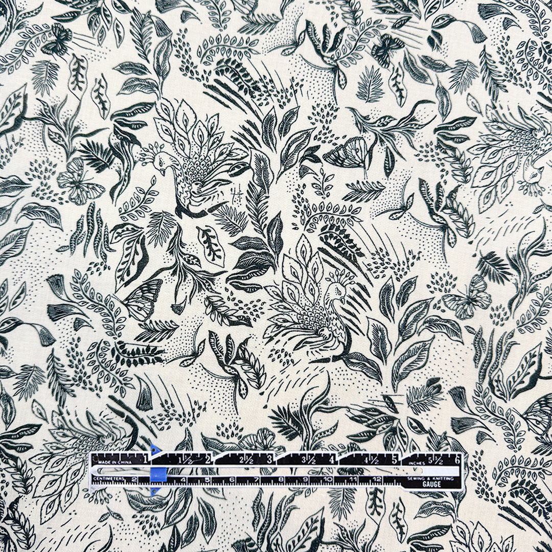 Italian 'botanical in motion' cotton shirting 1.25 yd