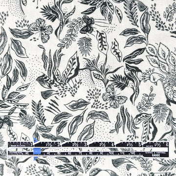 Italian 'botanical in motion' cotton shirting 1 yard