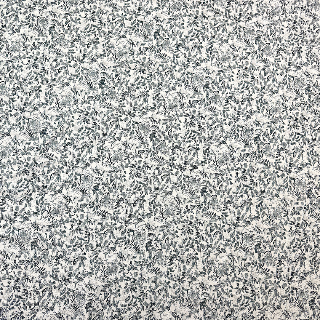 Italian 'botanical in motion' cotton shirting 1 yard