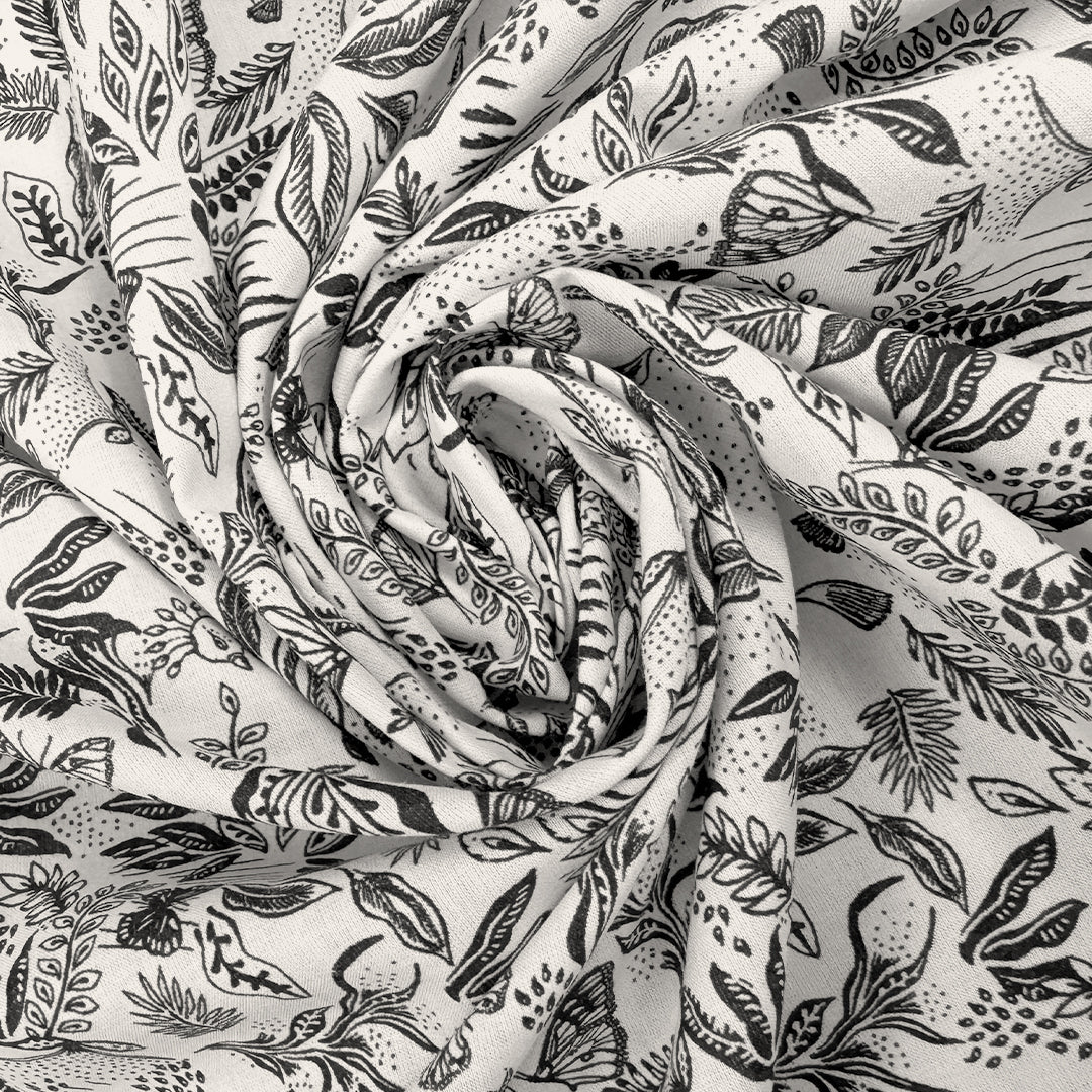 Italian 'botanical in motion' cotton shirting 1 yard