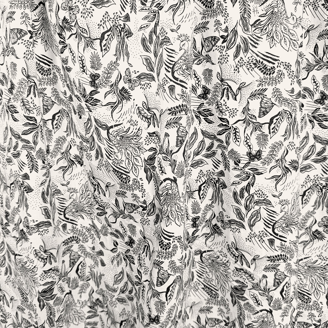 Italian 'botanical in motion' cotton shirting 1.25 yd