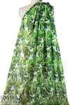 Caroline C0nstas monstera leaf cotton/silk voile - white 1.875 yd