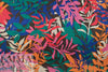 Italian 'field of leaves' cotton voile - clementine/teal/orchid 1.75 yds