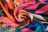 Italian 'field of leaves' cotton voile - clementine/teal/orchid 1.375 yd