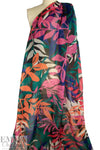 Italian 'field of leaves' cotton voile - clementine/teal/orchid 1.375 yd