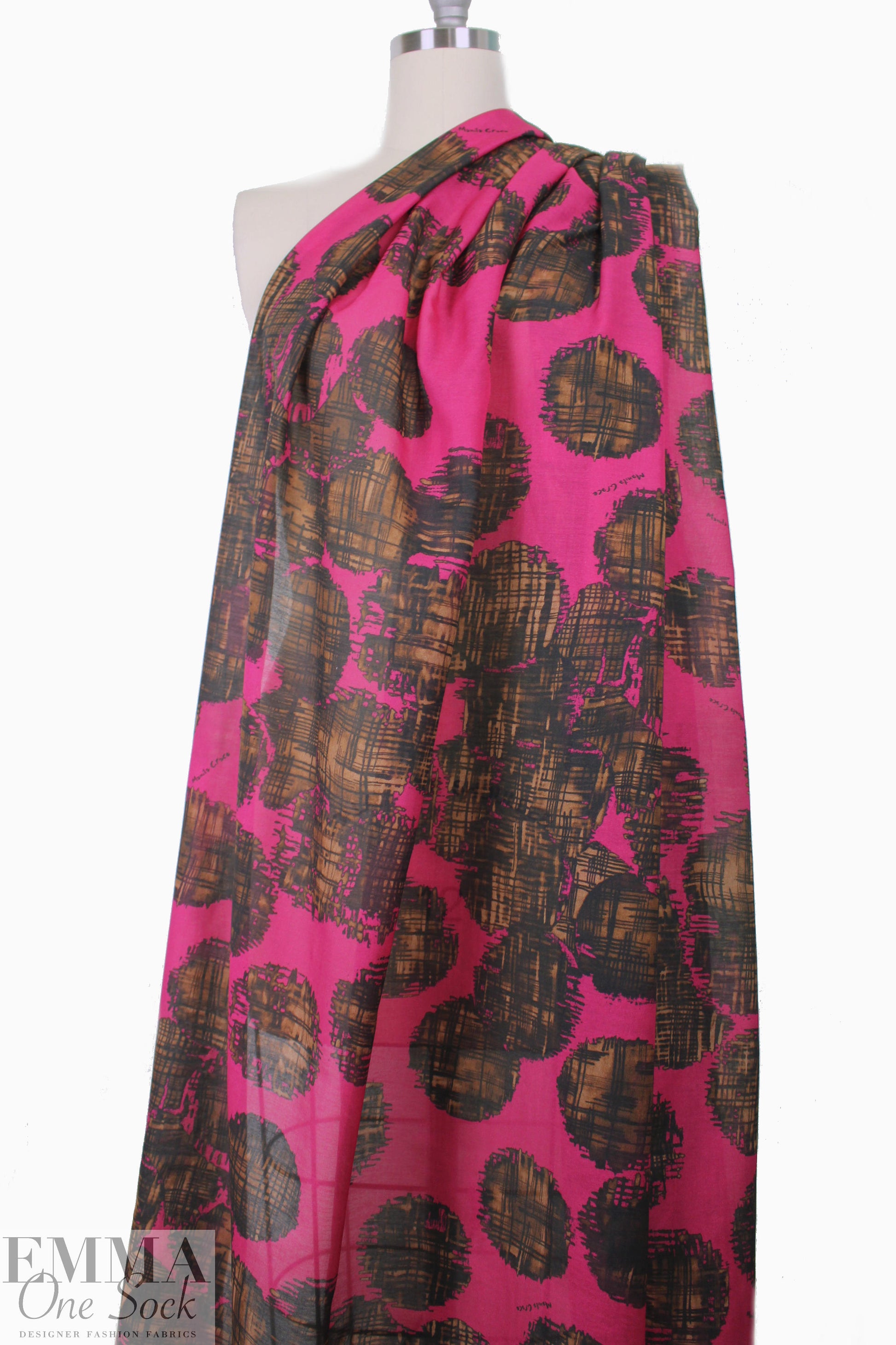 Mani1a Grace silk/cotton voile woven - magenta/mocha