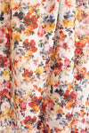 Italian 'vintage botanical' cotton voile - rouge/slate 1.75 yd