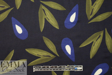 Italian viscose/silk voile woven - leafy graphic