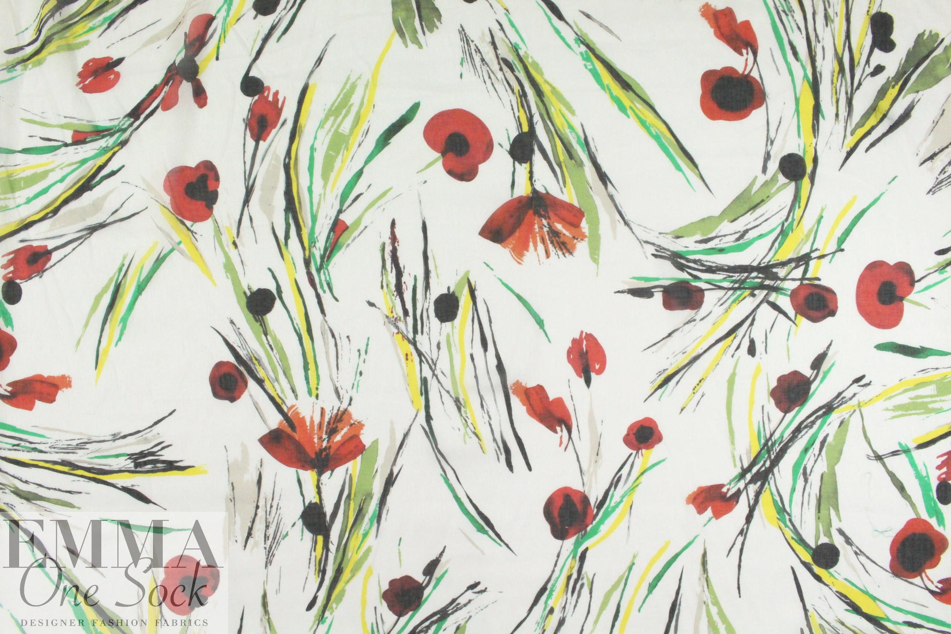 Italian wispy watercolor floral cotton voile