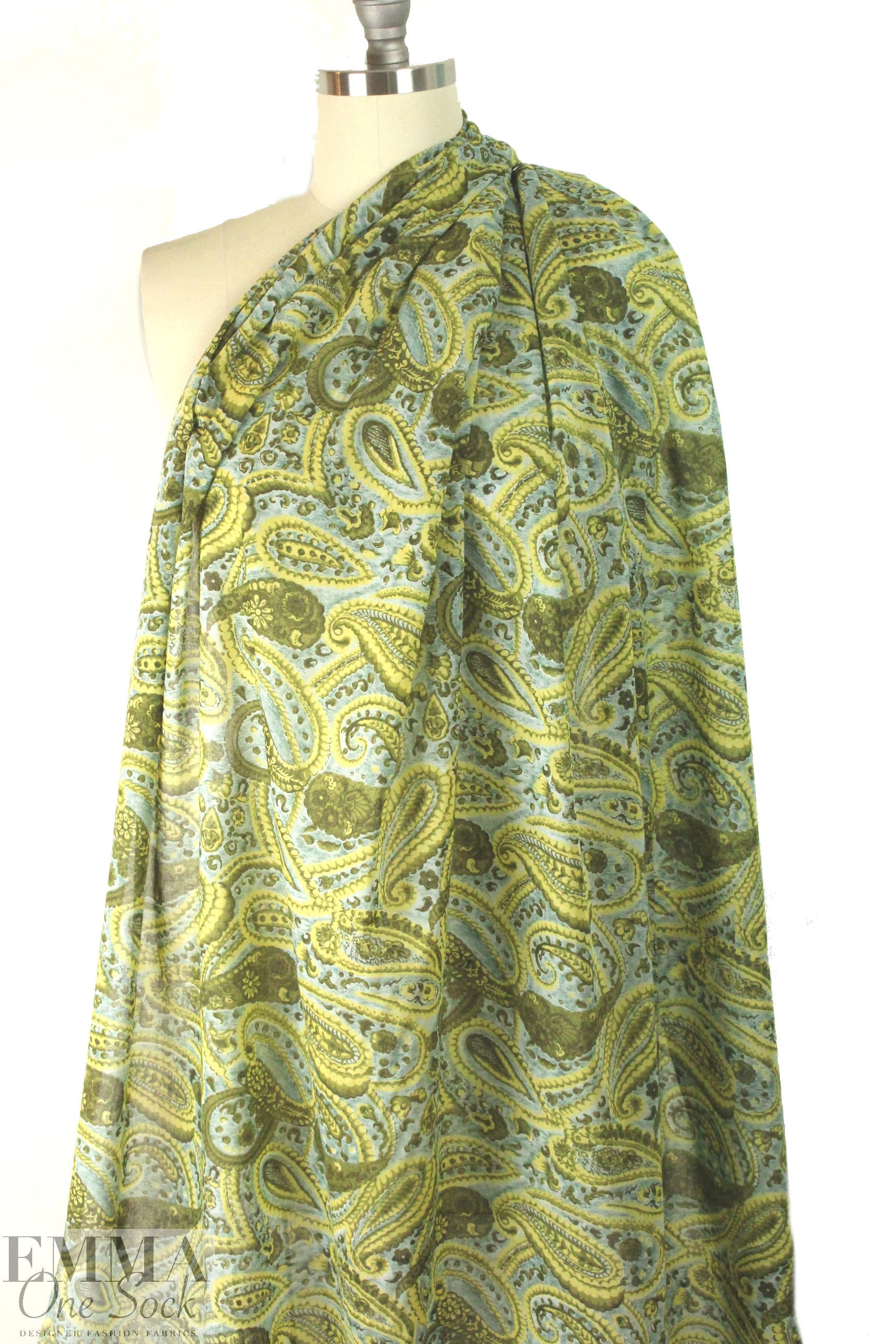 CA designer decorative paisley cotton voile 1.75 yds