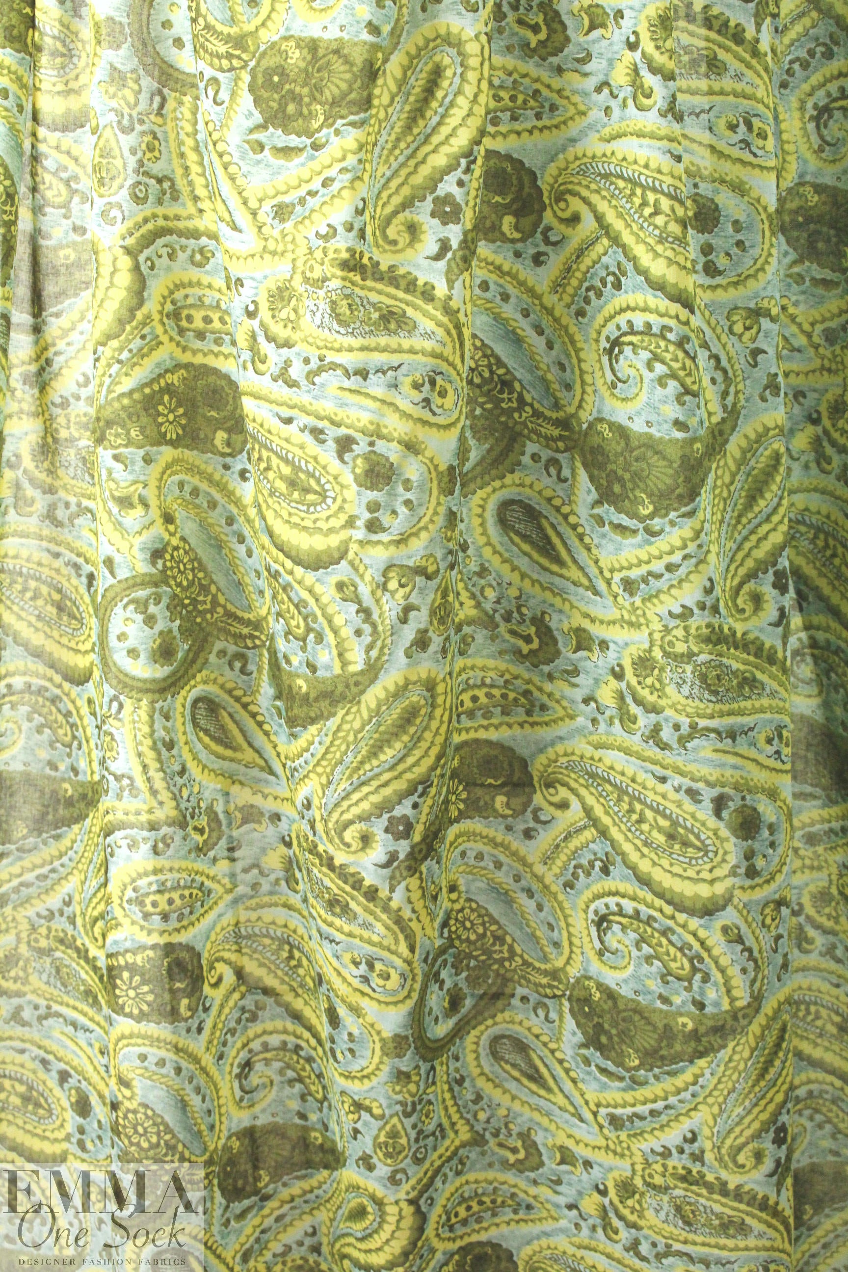 CA designer decorative paisley cotton voile 1.75 yds