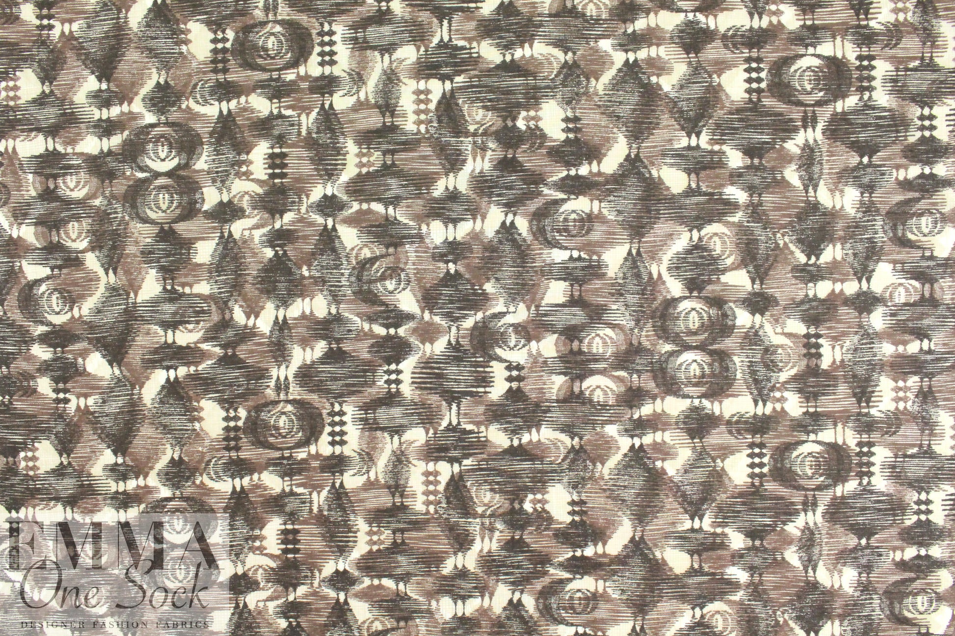 French etchy earthtones graphic cotton voile 1.625 yds