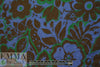 NY designer blue/kelly/nutmeg floral cotton stretch voile