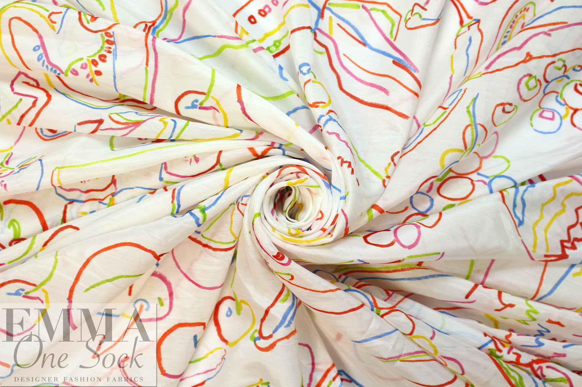 famous designer silk/cotton voile print - summer harvest 2 yd