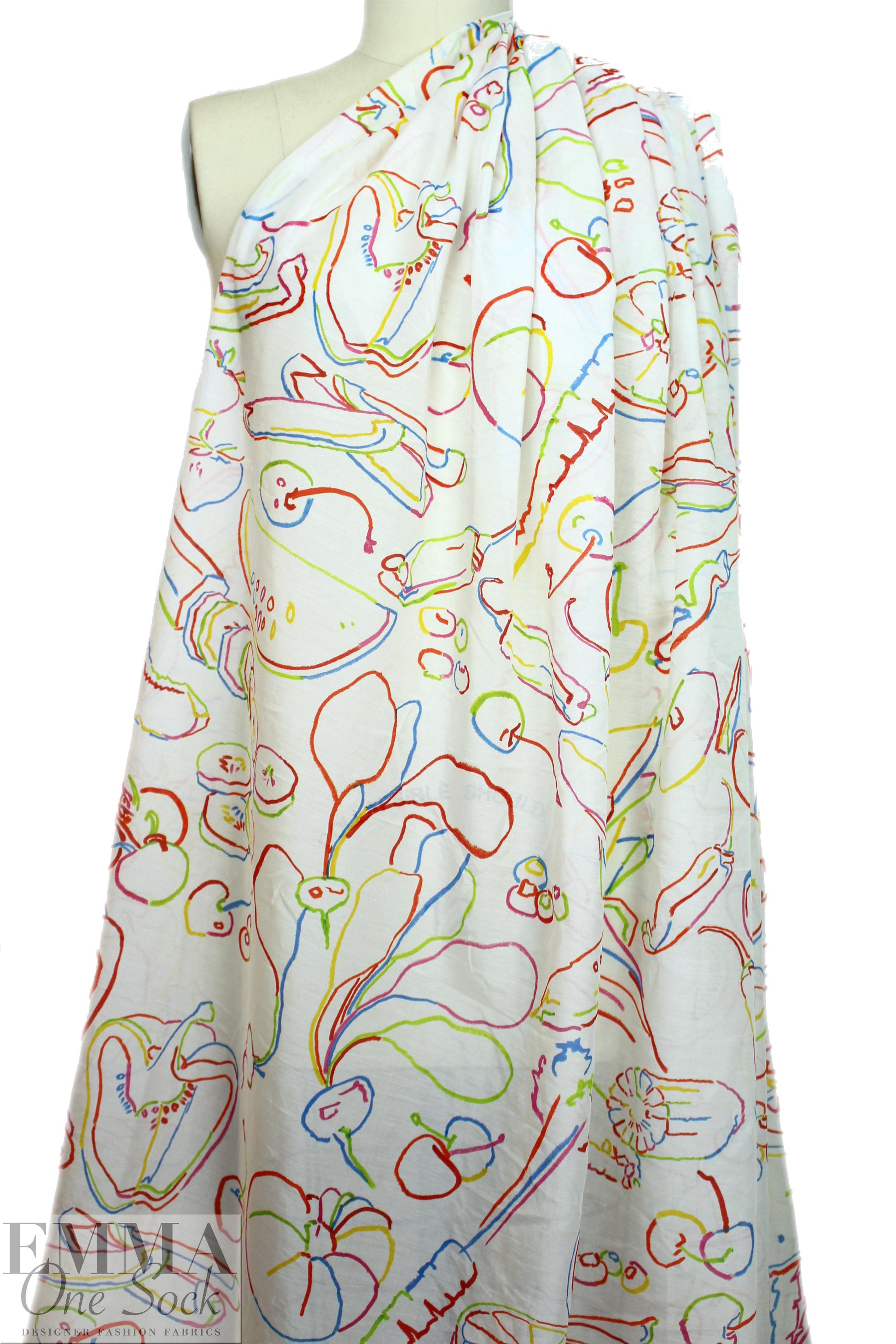 famous designer silk/cotton voile print - summer harvest