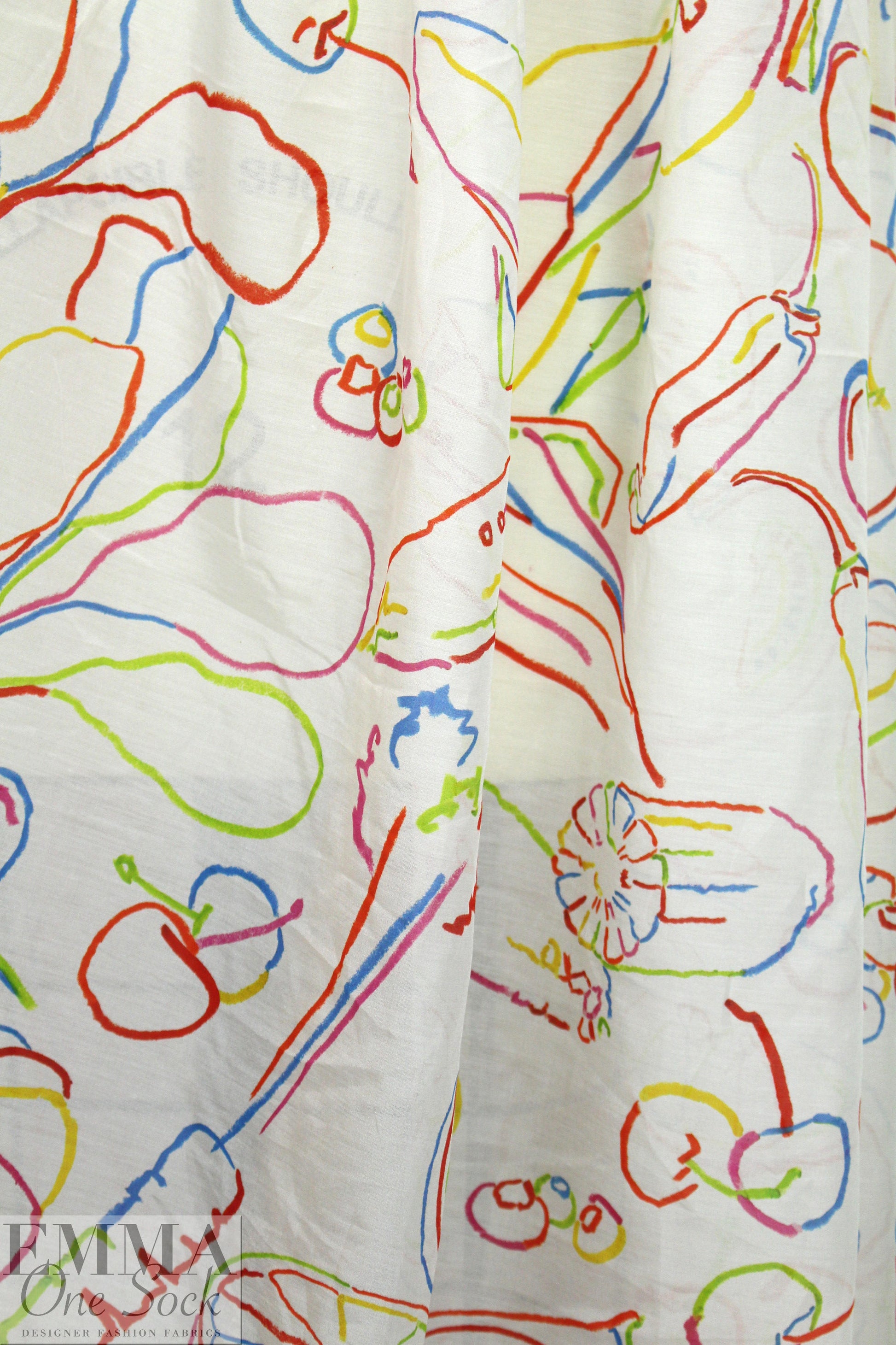 famous designer silk/cotton voile print - summer harvest 2 yd
