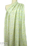 NY designer lemon/mint shapes silk/cotton voile 1.75 yd