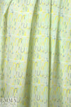 NY designer lemon/mint shapes silk/cotton voile 1.75 yd