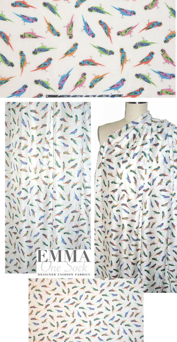 Mi11y 'gathering of birds' silk voile 1.625 yd