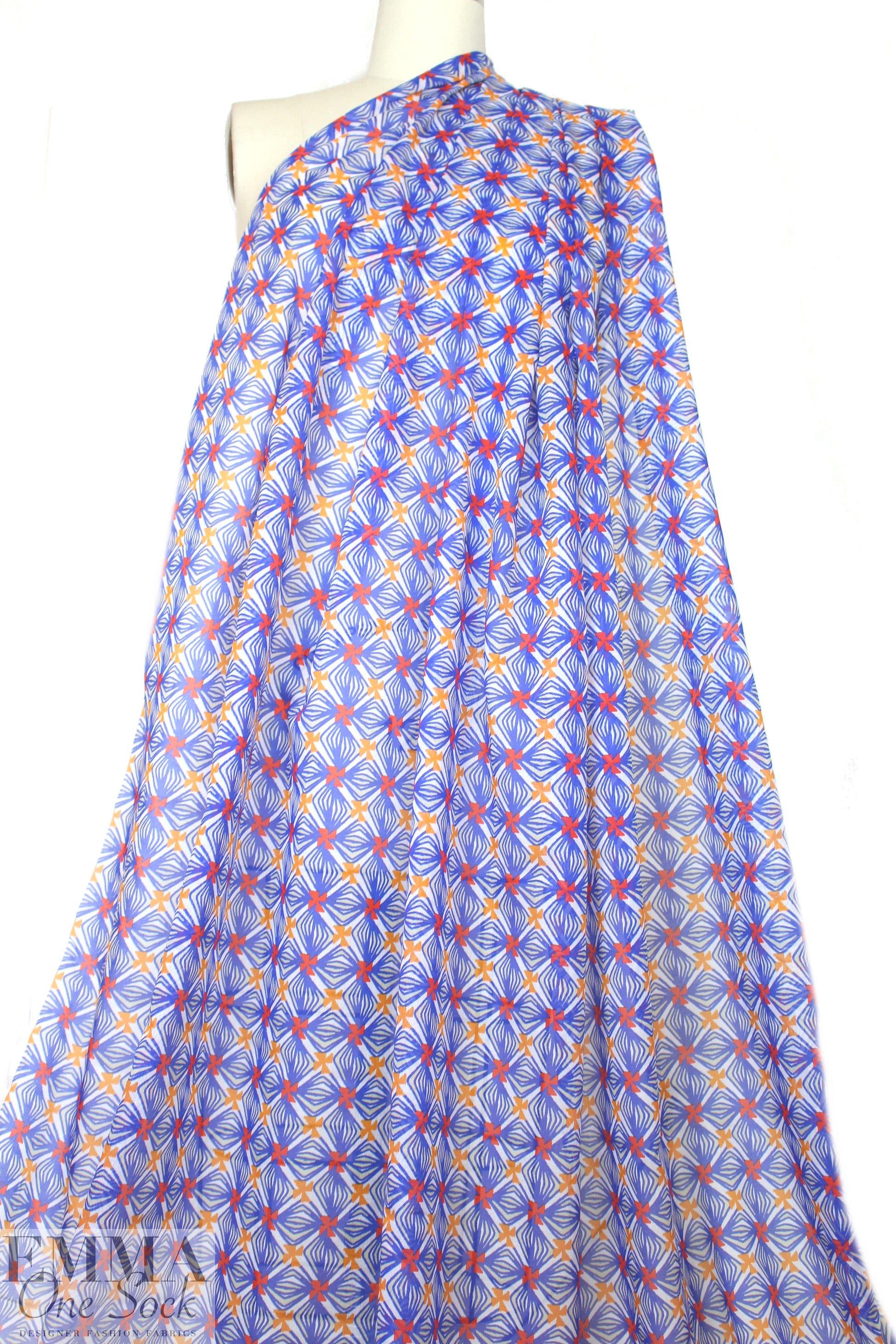 Mi11y lacey web graphic cotton voile