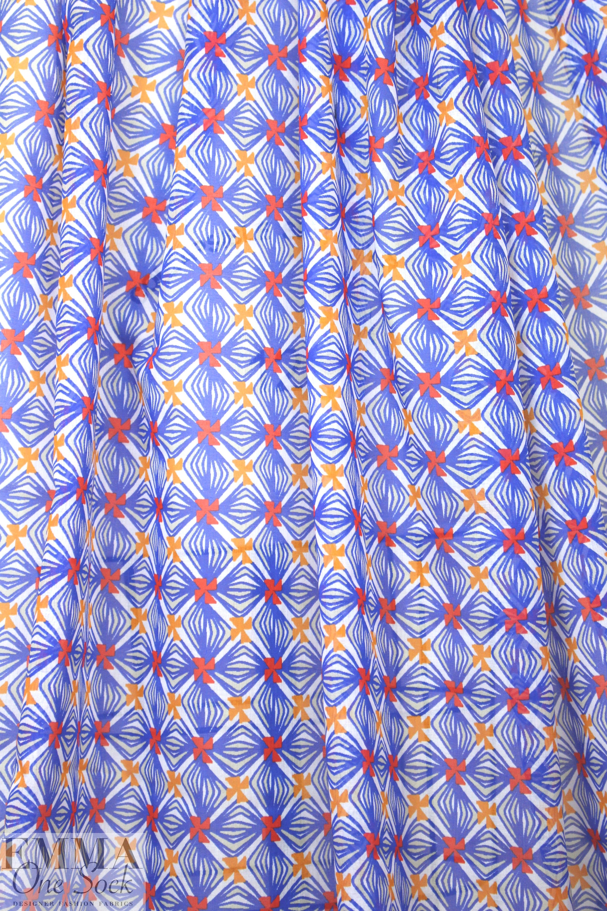 Mi11y lacey web graphic cotton voile