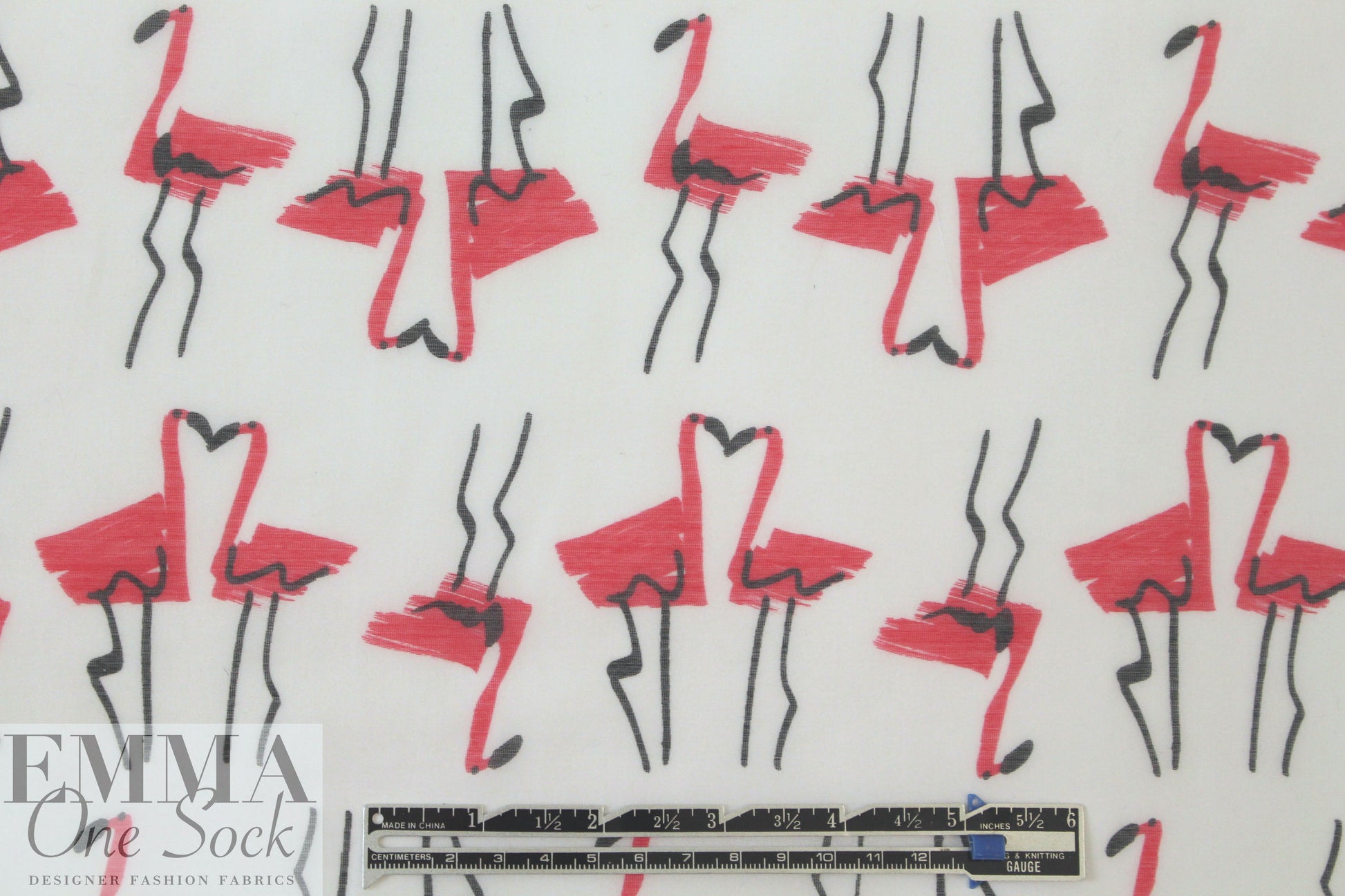 Mi11y 'kissing flamingos' cotton/silk voile