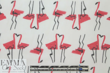 Mi11y 'kissing flamingos' cotton/silk voile