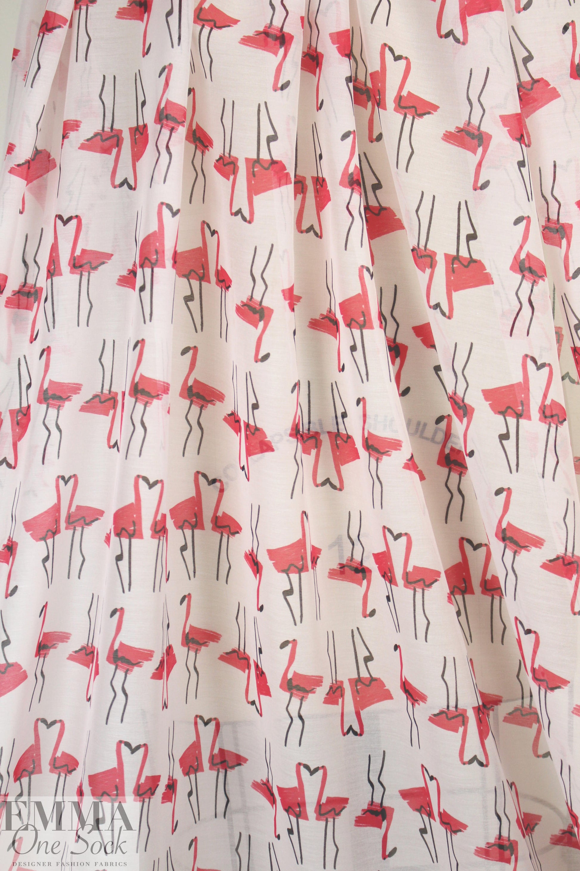 Mi11y 'kissing flamingos' cotton/silk voile