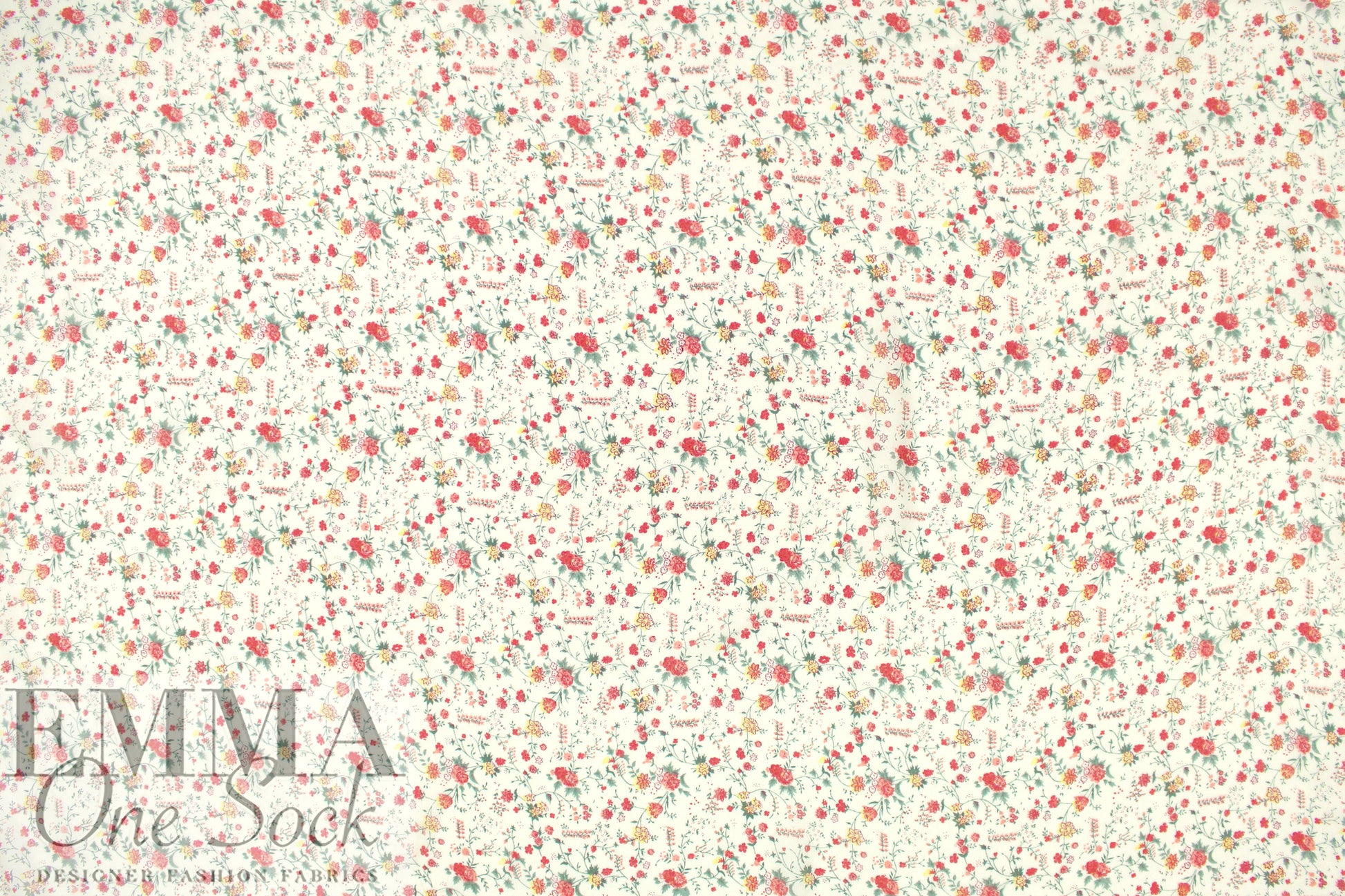 CA designer 'little floral study' semi-sheer rayon georgette 2.5 yd