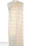 CA designer 'little floral study' semi-sheer rayon georgette 1.5 yd