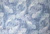 Italian denim/white paisley cotton/silk voile 2 yds