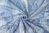 Italian denim/white paisley cotton/silk voile 2 yds