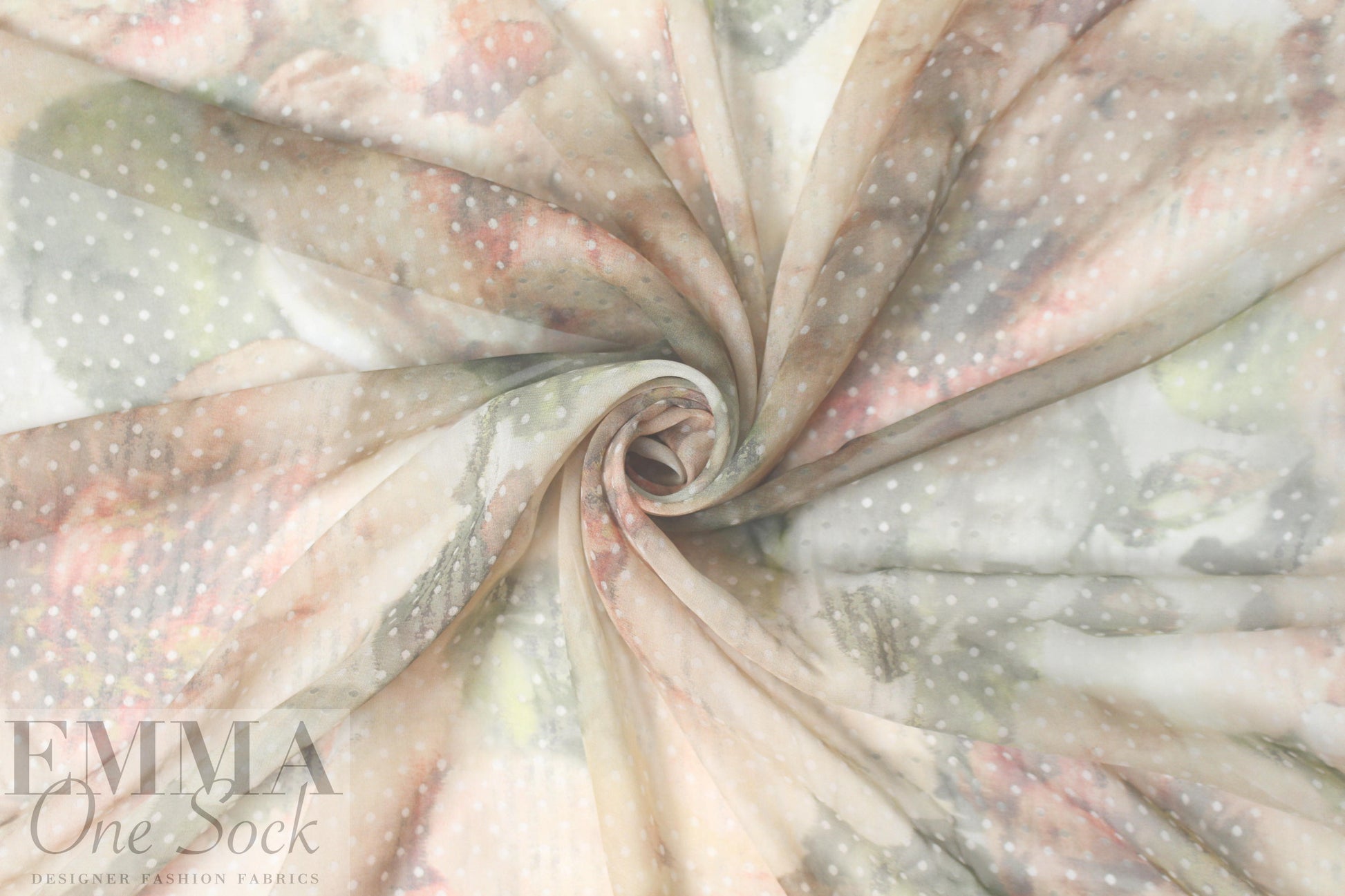 Italian 'garden whispers' designer silk chiffon
