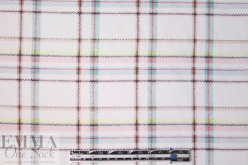 Italian summer plaid print cotton/silk voile